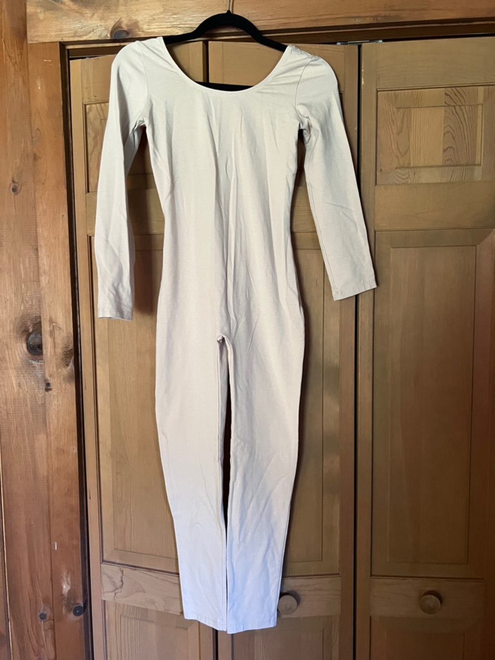 Women’s Nude Long-Sleeve Full-Length Dance Unitard Legging. Size S